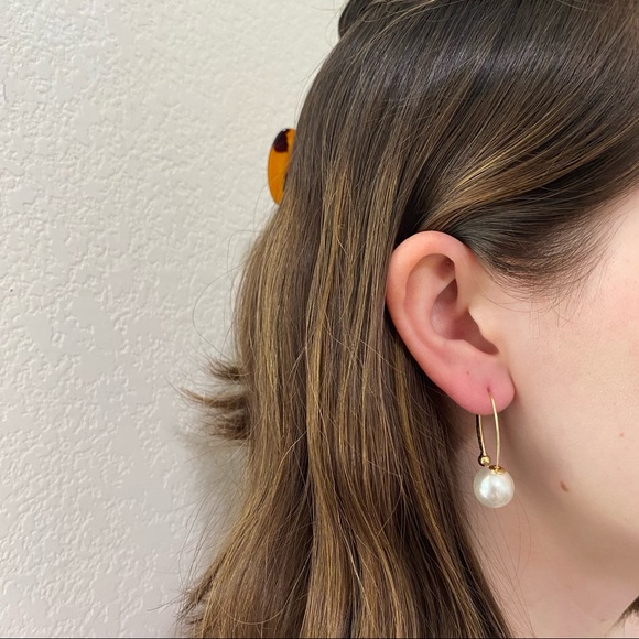 💙Pearl Crystal Zircon Wire Hooks Earrings - Picture 4 of 14